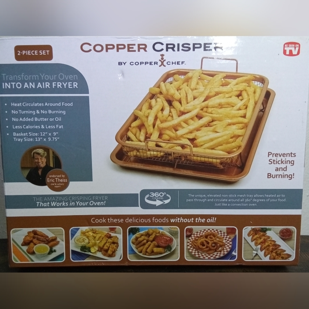 NIB Copper Crisper Oven Air Fryer No Oil No Butter No Turning No Burning